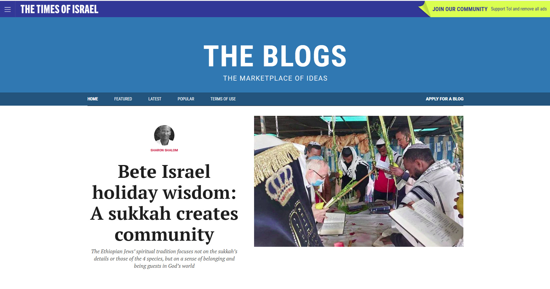 Sukkot Article Headline