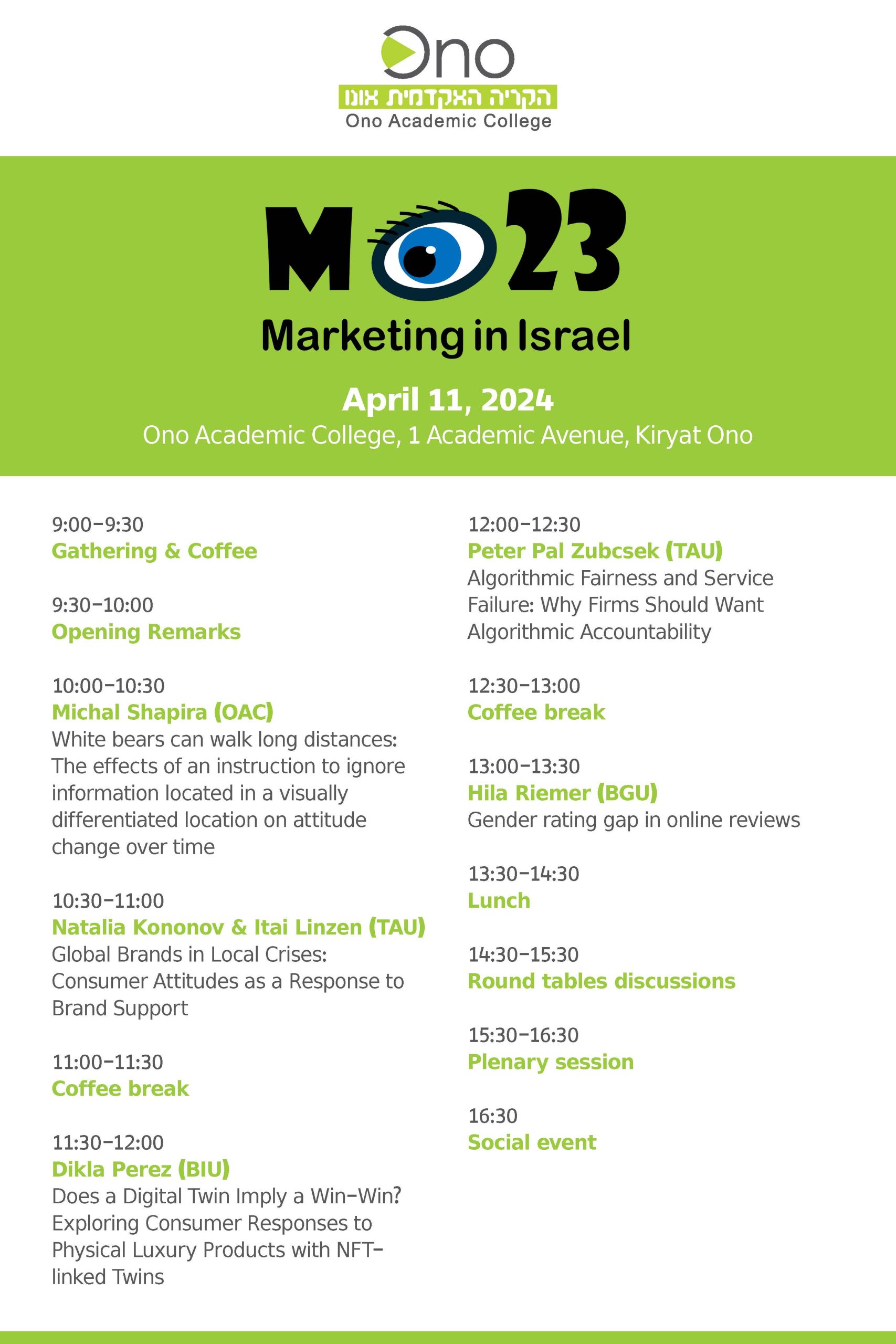 Digital Event – 4.24 Schedule of Marketing Conference